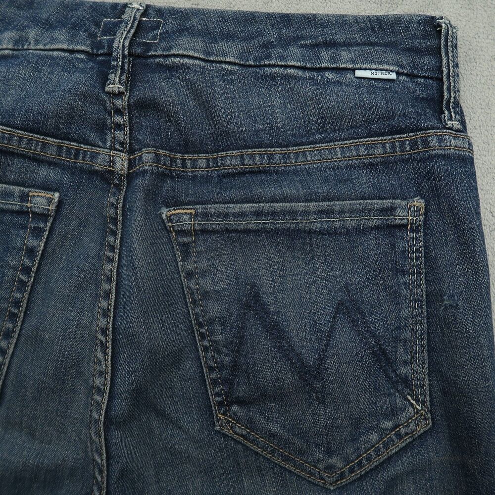 Mother Jeans Womens Size 27 Blue High Waisted Looker Ankle Fray Dark-Stone Wash - Picture 14 of 16